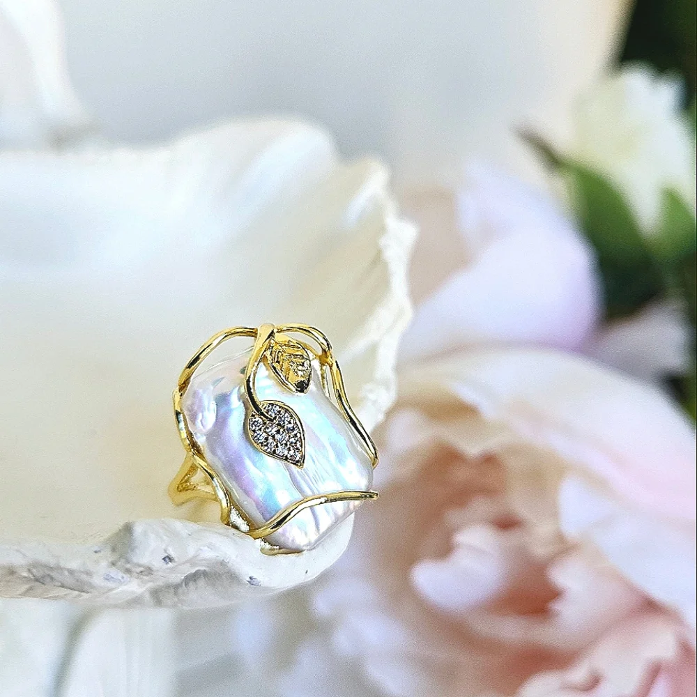 Genuine Freshwater Pearl Wired Ring Nwt